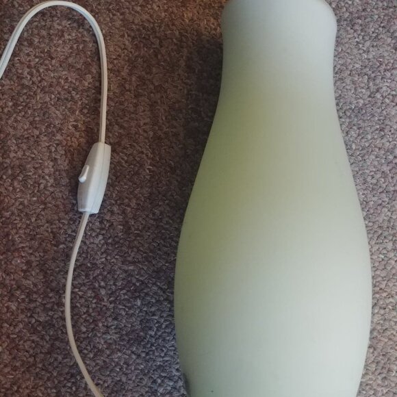 Vintage IKEA Mylonit 12” Lime Green Frosted Curvy Glass Lamp - Picture 3 of 5